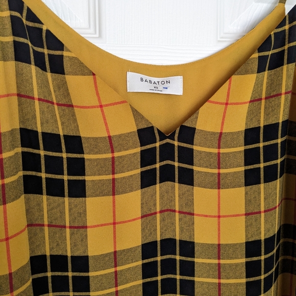Aritzia Babaton yellow check print cami - Picture 3 of 6